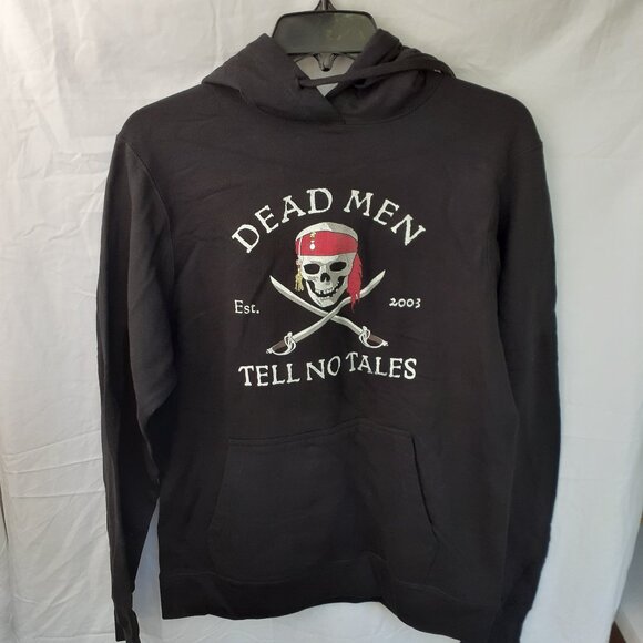 New Small Dead Men Tell No Tales Crossbones Black Pullover Hoodie - Picture 7 of 7